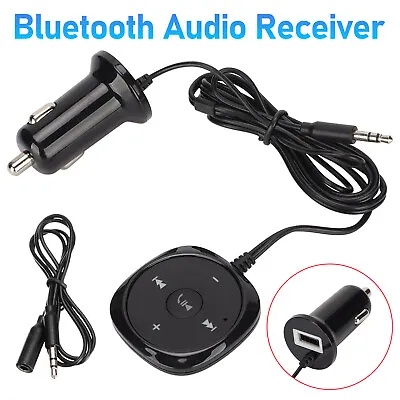 Wireless Bluetooth Audio Receiver Stereo Music Car Kit Adapter AUX USB Chargers • £11.99