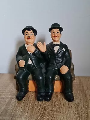 Laurel And Hardy Sitting On A Beach Ceramic Ornament - Used  • £17.99
