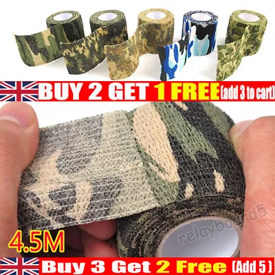 Army Hunting Camouflage Camo Tape Wrap Hunting Gun Sniper Self Adhesive Bandage • £2.79