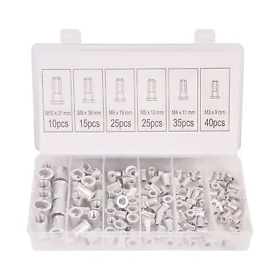 Flat Head Thread Insert Nut Metric Rivet Nut Kit M3 M4 M5 M6 M8 M10 Aluminium • $20.73