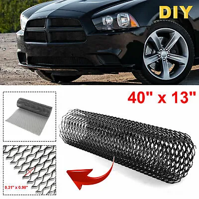 $11.99 • Buy 40x13'' Mesh Grill Cover Car Front Bumper Fender Hood Vent Grille Universal Kits