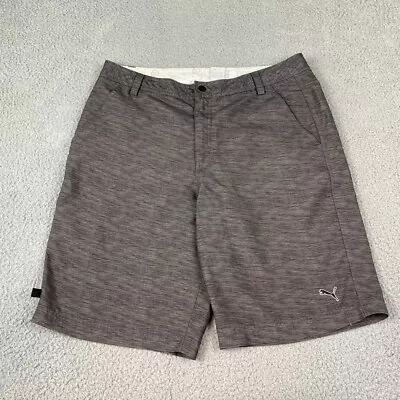 Puma Flat Front Golf Shorts Men's 34 Gray Causal Moisture Wicking • $15.99