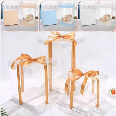 Premium Extra Tall Crystal Wall Cake Display Boxes 34cm Height 4 To 12 Inch • £47.96