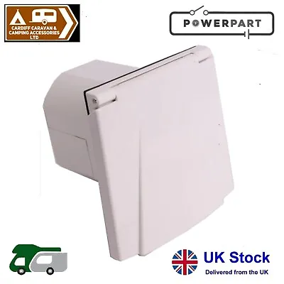 230~240v Mains Hook Up Inlet Socket Caravan Motorhome Flush Fitting White PO141 • £13.98