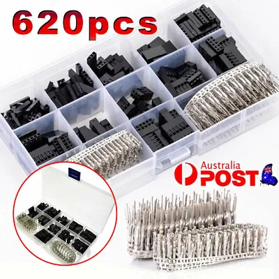 $23.68 • Buy 620x Male Jumper Pin Dupont Pin Crimp Wire Housing Kit Header Female Connector
