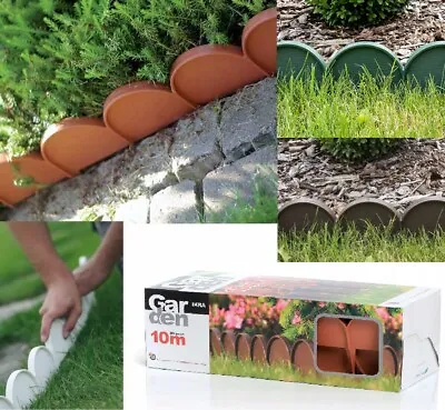 £22.95 • Buy Garden 10m Fence Edge Border Palisade Lawn Grass Patio Flexible Outdoor Wall
