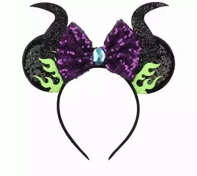 Maleficent Inspired Ears Inspired Minnie Mouse Ears HANDMADE / Purple Minnie Ear • $13.99