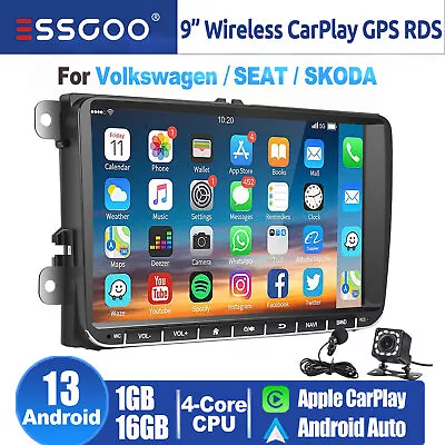 Carplay For VW Volkswagen Jetta Passat Golf GPS Android 13 Car Stereo Radio FM • $98.98