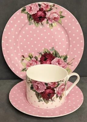 Maxwell Williams Fine Bone China Trio - Cup Saucer And Plate. Blooming Spots. • £16.50