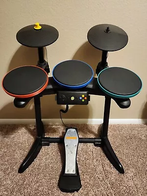 Guitar Hero World Tour Drum Set + Kick Pedal Xbox 360 Wireless WORKING SEE DESC. • $102.50