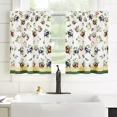 Elrene Home Fashions Villeroy Boch French Garden Kitchen Tiers Window Curtains • $26.24