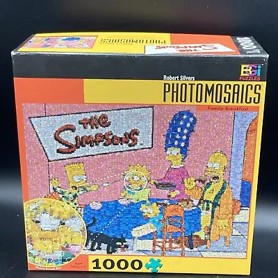 The Simpsons Photomosaic “Family Breakfast” 1000 Piece Puzzle Mosaic COUNTED • $13