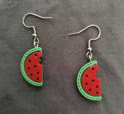 Watermelon Fruit Earrings Handmade Fashion Jewellery • $3.49