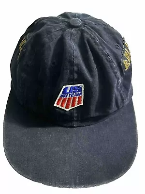 Vintage US Ski Team USA Bula Olympics Fleece Black Hat Cap  Snapback VTG Rare  • $21.24