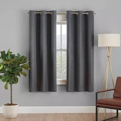 ⚡️1 Pc Eclipse Rowland Blackout Curtain Panel (40 Inchx63 Inch) - Charcoal • $12.99