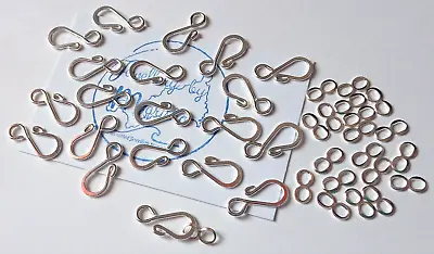 Hook & Eye Clasps Silver Plated Necklace Bracelet 20 Sets (40 Pcs) For Jewelry • £4.99