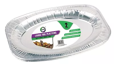 £6.59 • Buy Large Aluminium Foil Platters Buffet Disposable Catering Food Tray Plate 2PCs
