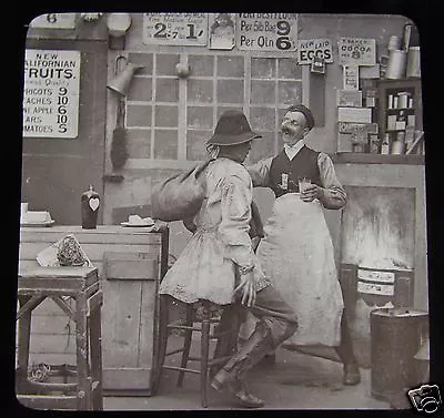 Glass Magic Lantern Slide RATHER WARM NO.10 C1890 VICTORIAN TALE SHOP  • £15