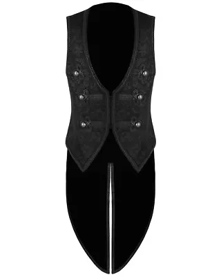 Punkrave Black Gothic Embossed Tailcoat Vampire Vintage Waistcoat Vest Y-600 • $64.79