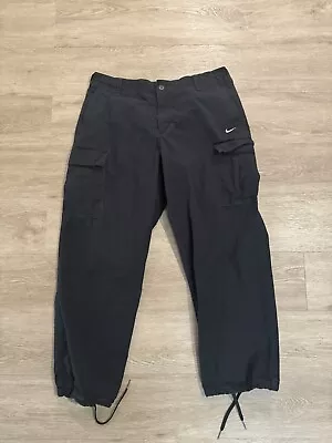 Nike SB Kearny Cargo Pants Mens 38 Black Skate Ripstop Canvas Baggy  • $34.99