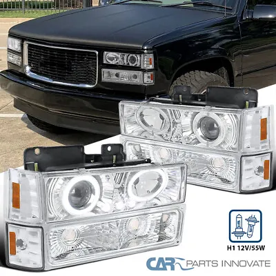 Fits 94-98 GMC C/K C10 Sierra Yukon LED Projector Headlights+Corner Bumper Lamps • $85.46