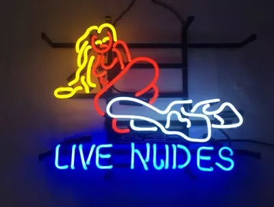 Blue Live Nude Gift Neon Signs Gift Artwork Wall Vintage Bar Sign 19  • $129.71
