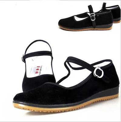 £14.39 • Buy Women Cloth Shoes Flats Chinese Martial Art Kung Fu Ninja Shoes Rubber Slippers