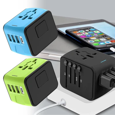 $21.99 • Buy USB Charger Universal World Travel Adapter US/UK/EU/AU Plug Converter