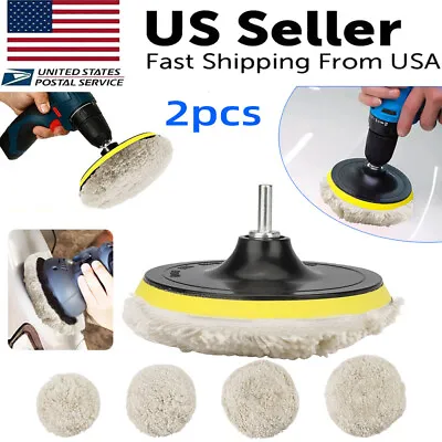 2PC Wool Polishing Pads 3 -7  Buffing Pad Hook & Loop For Cutting & Polishing US • $7.99