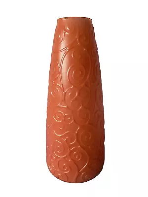 Studio Nova Mikasa MCM  Tall Vase Orange Textured Swirl Spain Sticker 11 3/4  • $12.99