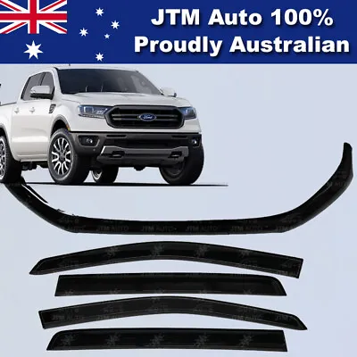 Bonnet Protector + Window Visors Weather Shields To Suit Ford Ranger PX3 2018+ • $129