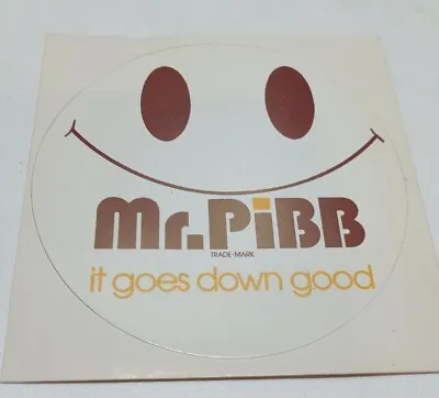 Vintage 3 Inch Round Mr Pibb It Goes Down Good Vending Machine Decal • $6