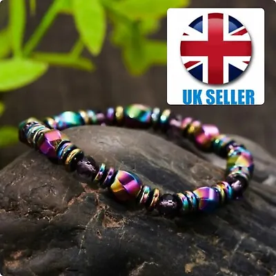UK Magnetic Healing Therapy Bracelet Hematite Weight Loss Pain Relief Unisex Hot • £4.99