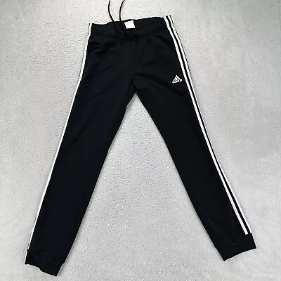 Adidas Track Pants Men Small Black Pockets 3 Stripe Soccer Primegreen Sweatpants • $10