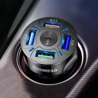 4 USB Phone Car Charger Adapter QC 3.0 LED Display Fast Charging Car Accessories • $8.67