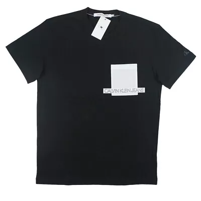 Men's Calvin Klein Jeans Pocket Casual Short Sleeve T-Shirt Black MI90720012 • $25.99