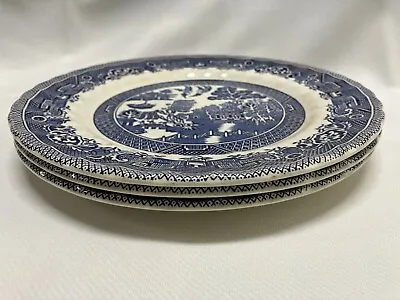 Set Of 3 - Vintage Dinner Plates 10 Inch Blue Willow Pattern Myott Meakin • $29.99