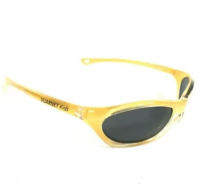 Vaurnet Kids Sunglasses POUILLOUX B850 Clear Yellow Wrap Frames With Blue Lenses • $59.99