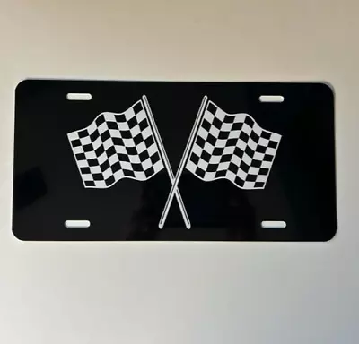 CHECKERED FLAG Metal License Plate Finish Line Drag Racing Muscle Car Hot Rod • $18.95