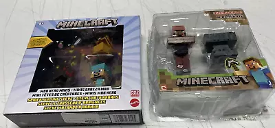 Minecraft Mob Head Minis Spider Slaying Steve 2 Figs Potion & Sword + Overworld • $14.97