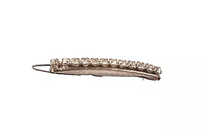 Vintage Rhinestone Barrette 2.25 Inches Silver Tone • $5.99