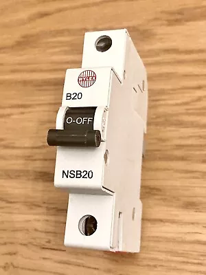 Wylex 20 Amp MCB Type B 6kA Single Pole Circuit Breaker Trip Fuse NSB20 NSB B20 • £15.99