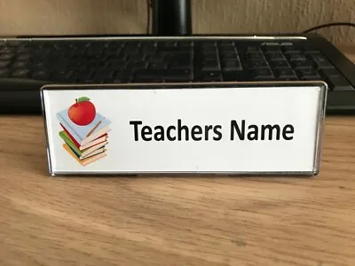 £3.99 • Buy Acrylic Desk Name Plate Personalised Plaque - Teachers - Add Any Text / Class
