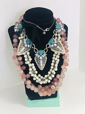 Designer Signed Statement Necklaces Lot Of 3 Loft J Crew Chloe & Isabel Pearls • $19.99