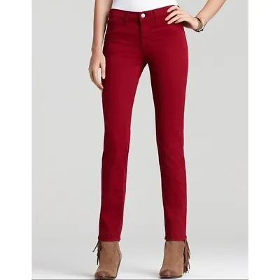 J Brand Black Cherry Skinny Leg Jeans Colored Denim Jeggings Size 28 • $19.60