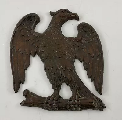 Vintage Cast Bronze Metal Eagle Wall Ornament Hanging Emblem Nice Patina 4.75” • $4.95