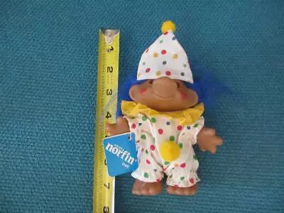 Norfin Troll Mini Clown With Tags Vintage Treasure Approx 6 3/4  With Party Hat • $6