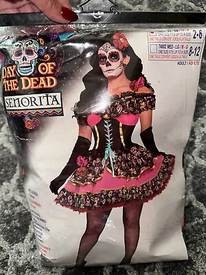 Day Of The Dead Womens Costume Dia De Los Muertos Mexico Skull Size SMALL • $19.99