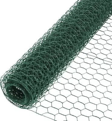 £17.25 • Buy Chicken Wire Mesh 10m Roll Green Fencing PVC Coated 0.9m 25mm Galvanised Netting