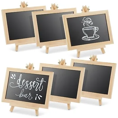 6-Pack Mini Chalkboard Signs With Easel Stand For Table Decorations 7x7x4 In • $17.99